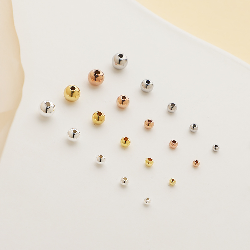 925 Sterling Silver Round Beads for Jewelry Making 1g Multiple Size