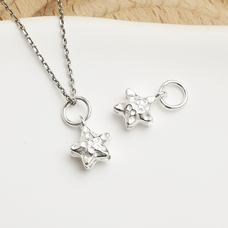 925 Sterling Silver Star and Moon Charm Pendant for Jewelry DIY