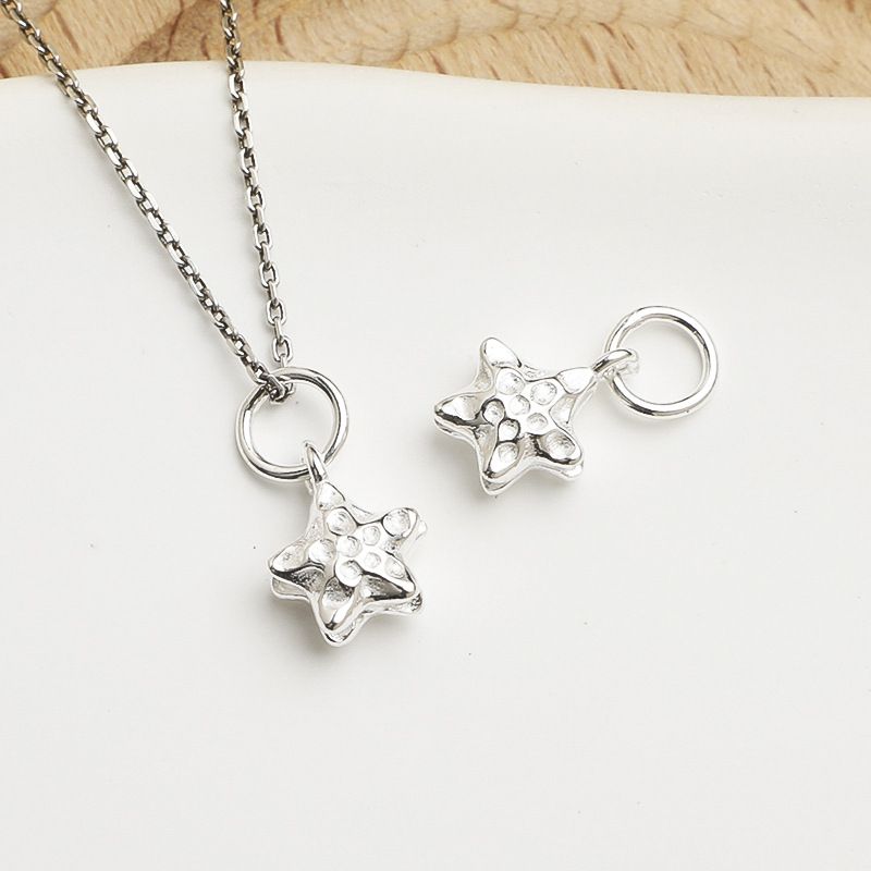 925 Sterling Silver Star and Moon Charm Pendant for Jewelry DIY