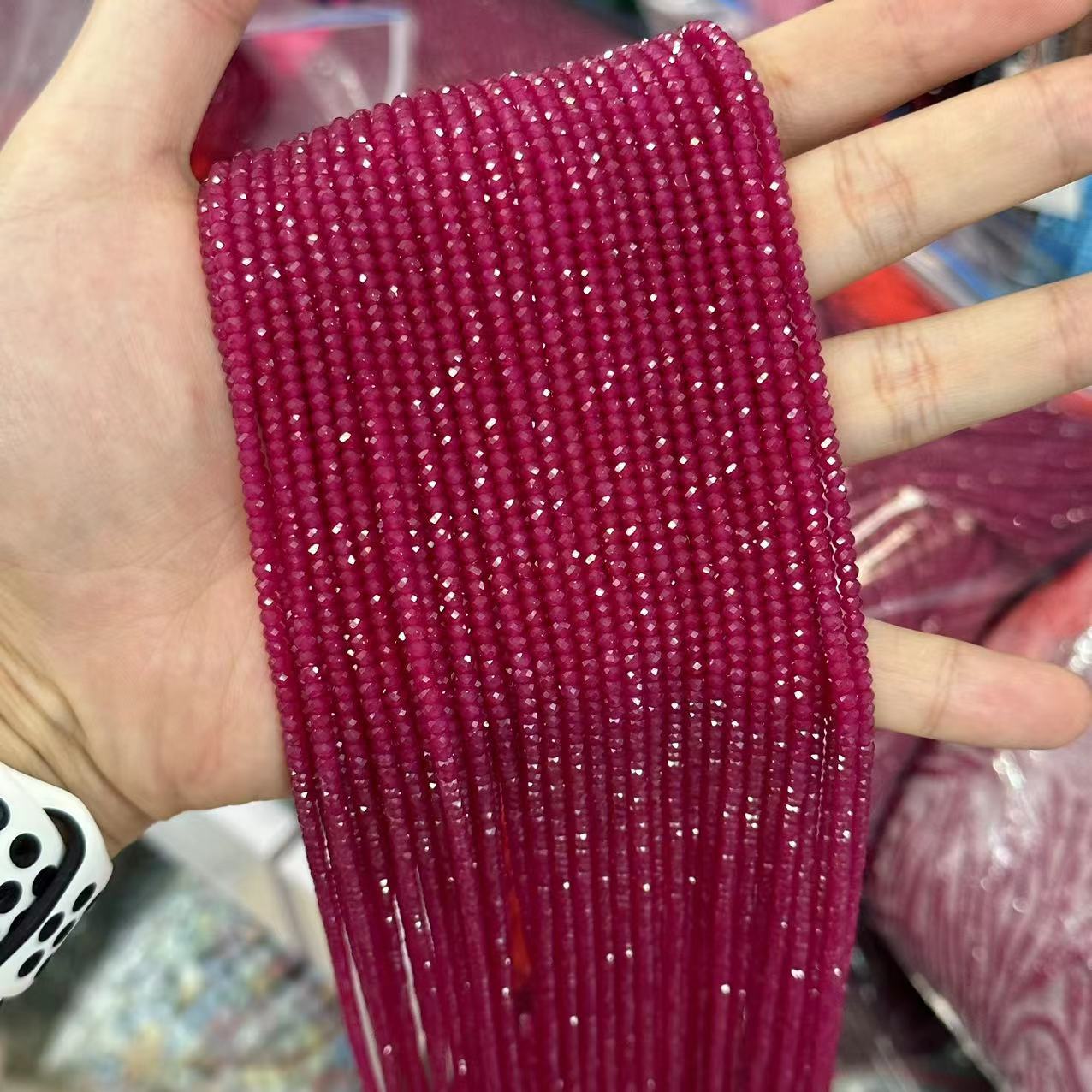 2*3mm 3*4mm Natural Gemstone Faceted Wheel Beads Strand for Jewelry DI