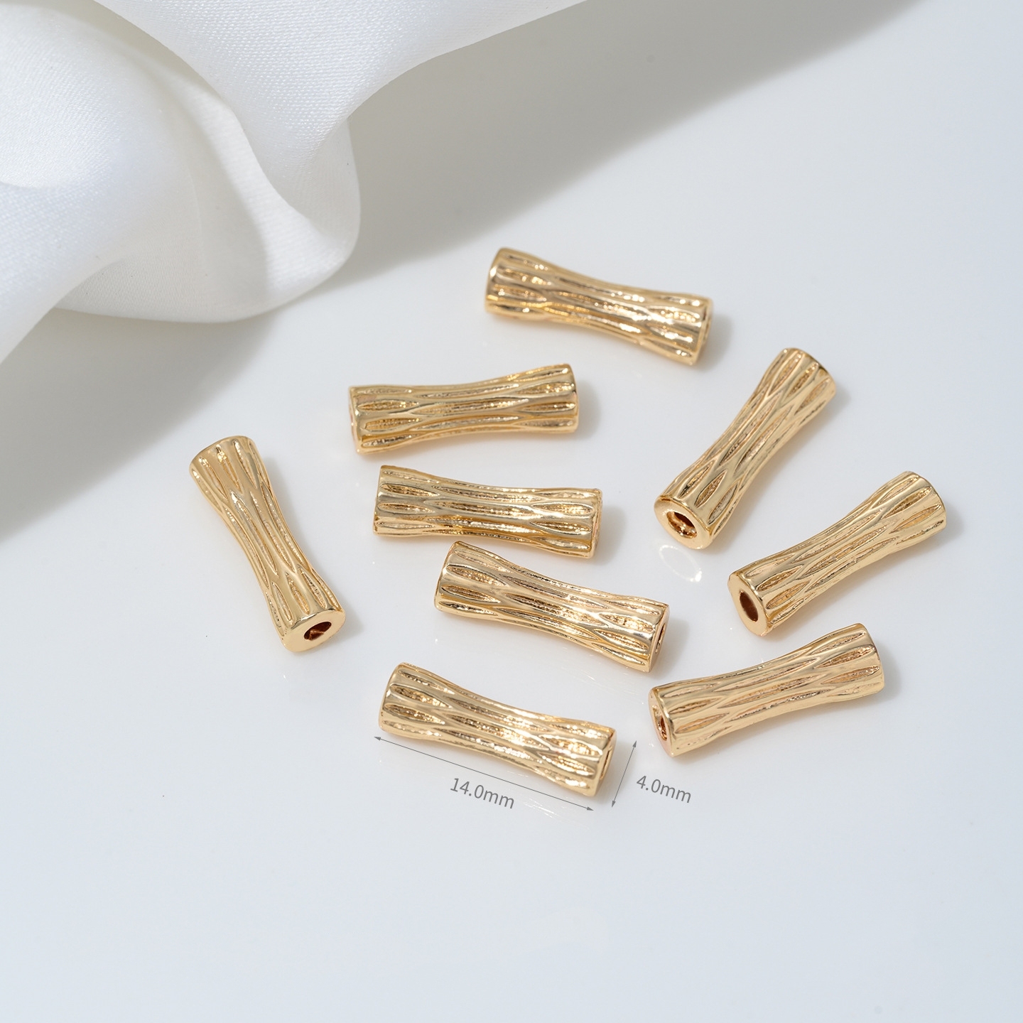 Gold Plated Cubic Zirconia Inlaid Tube Spacer Beads Connector for Jewelry DIY Multiple Style