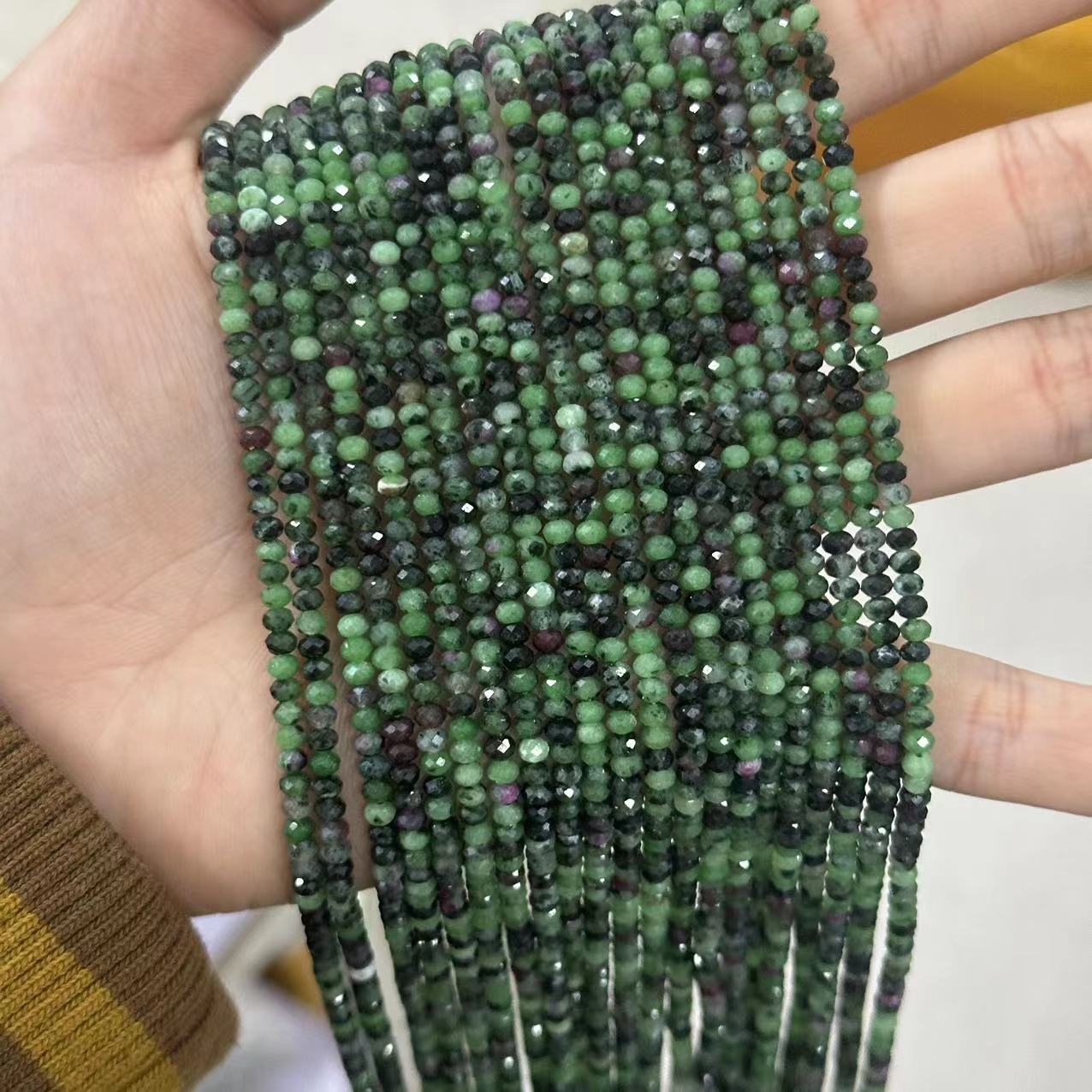 2*3mm 3*4mm Natural Gemstone Faceted Wheel Beads Strand for Jewelry DI