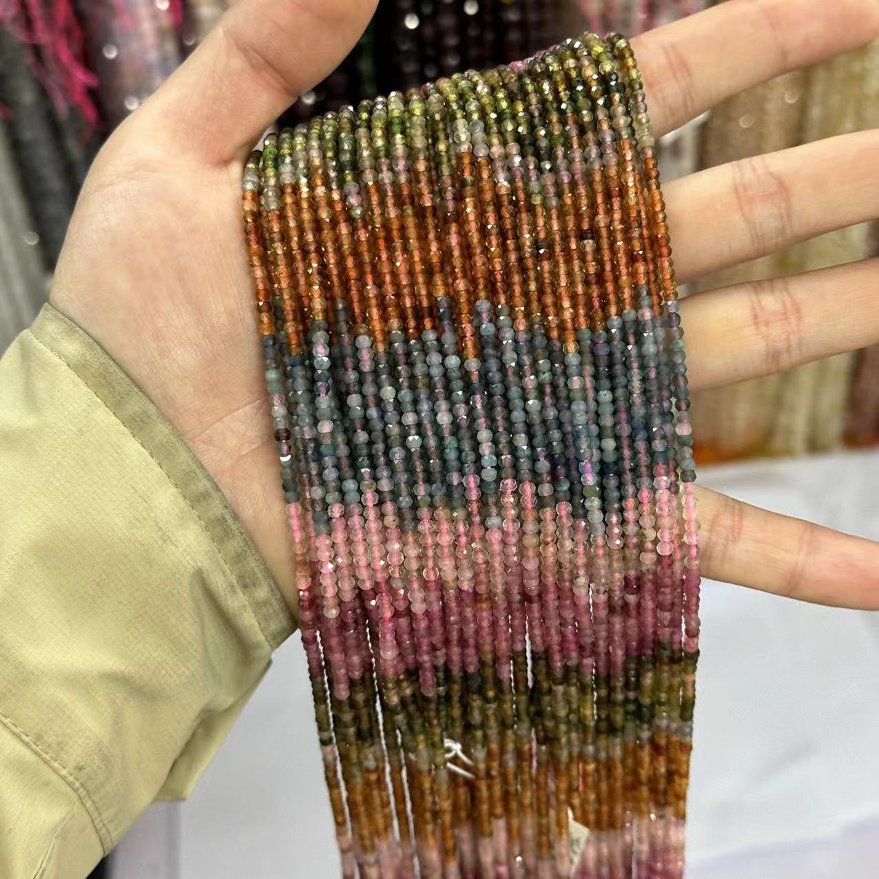 2*3mm 3*4mm Natural Gemstone Faceted Wheel Beads Strand for Jewelry DIY