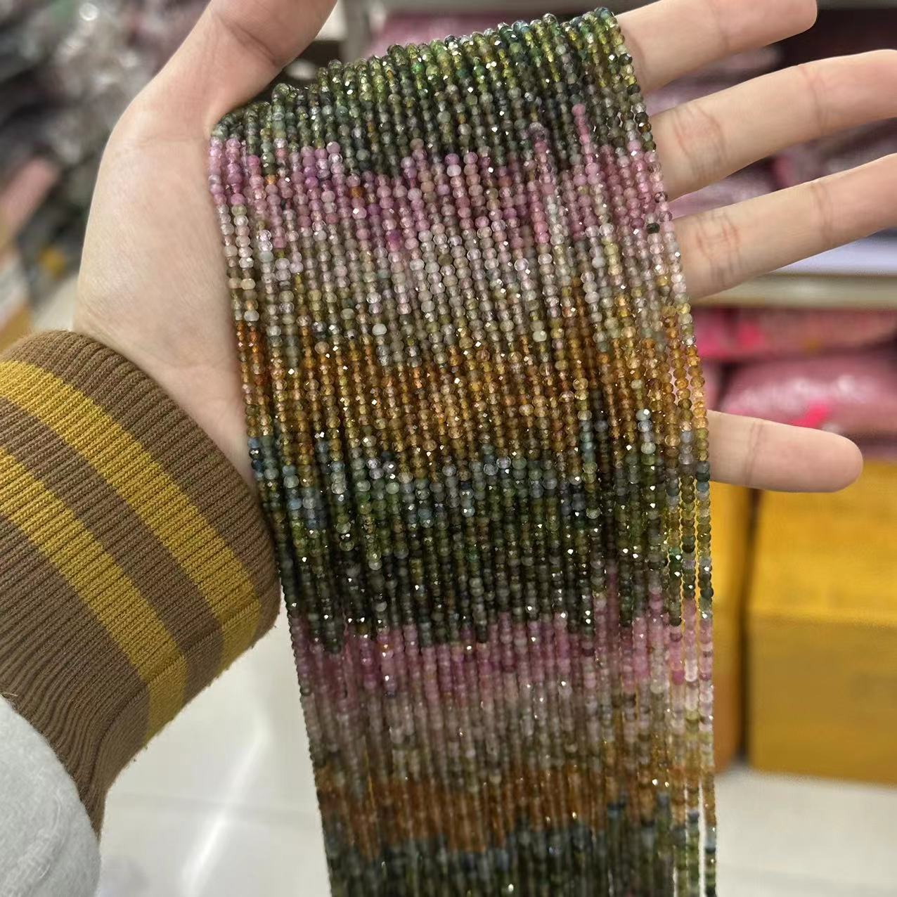 2*3mm 3*4mm Natural Gemstone Faceted Wheel Beads Strand for Jewelry DIY