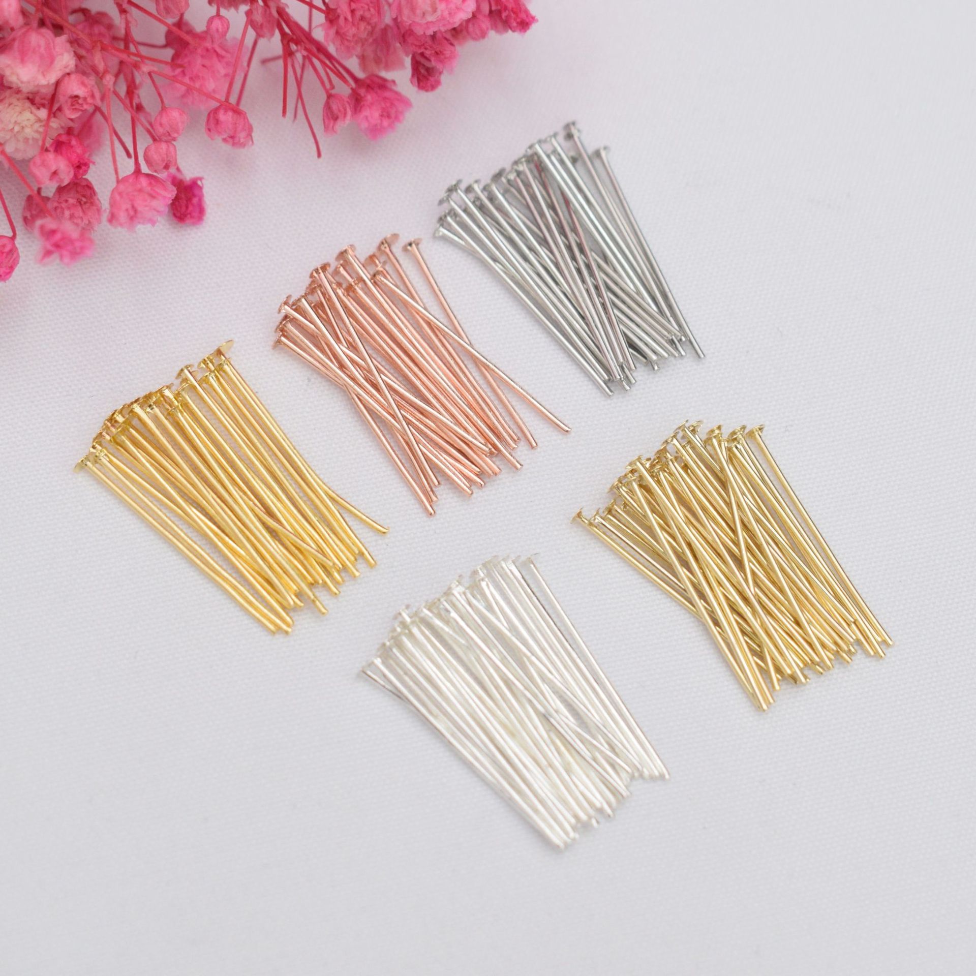 High Quality Gold Plated Silver Plated Ball Pin Flat Head Pin Eye Pin 