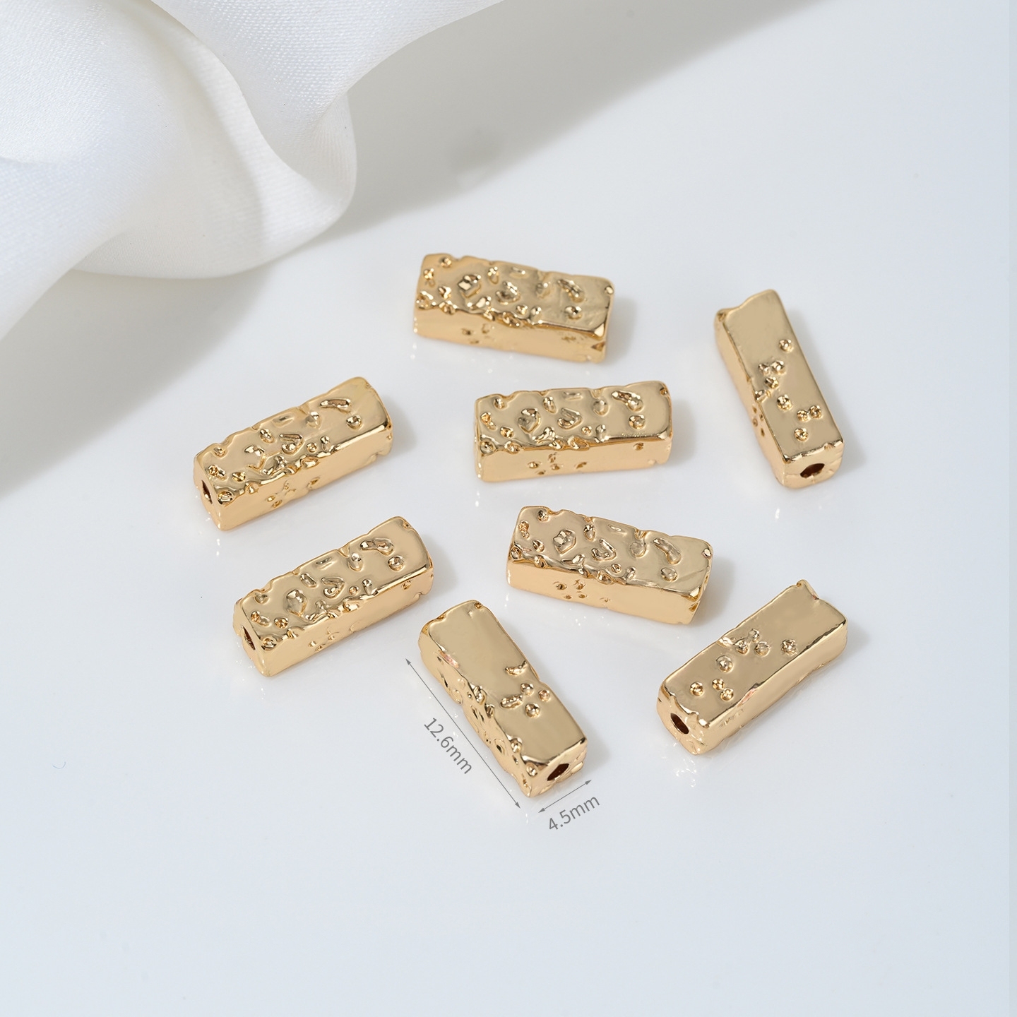 Gold Plated Cubic Zirconia Inlaid Tube Spacer Beads Connector for Jewelry DIY Multiple Style