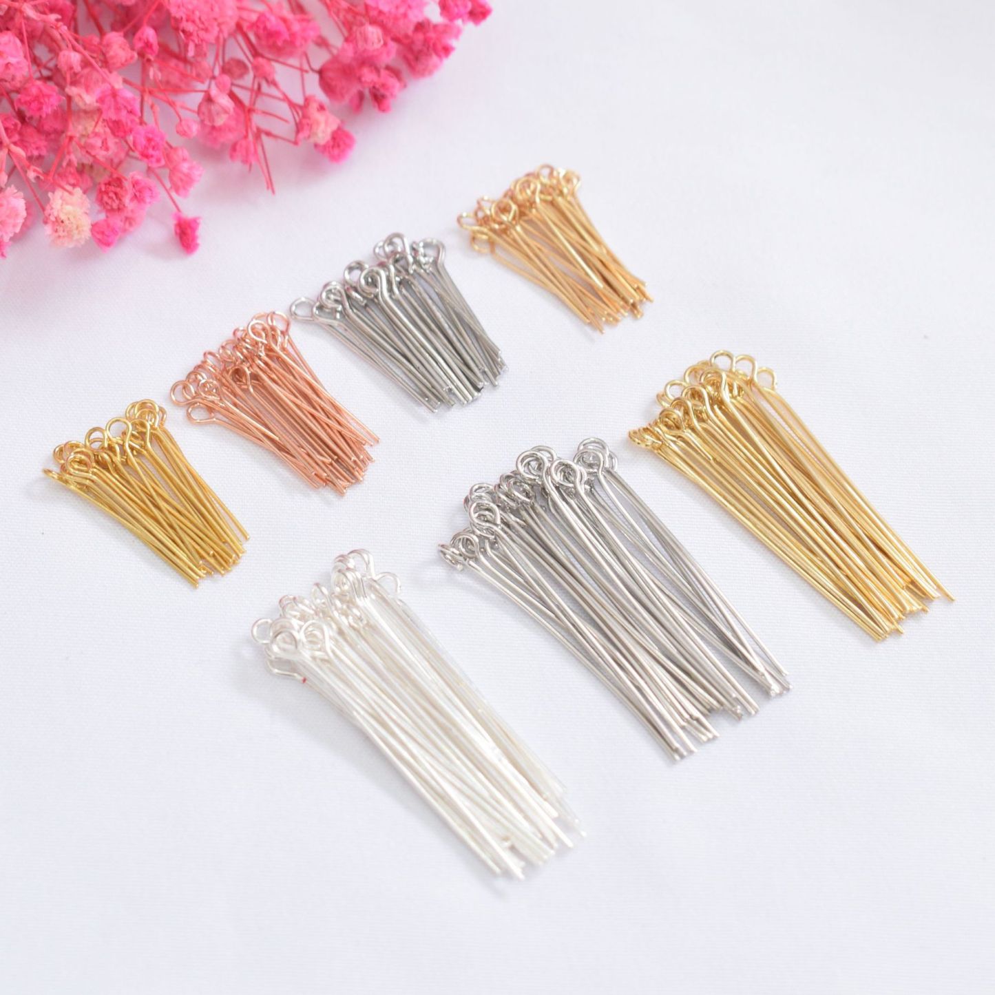 High Quality Gold Plated Silver Plated Ball Pin Flat Head Pin Eye Pin 