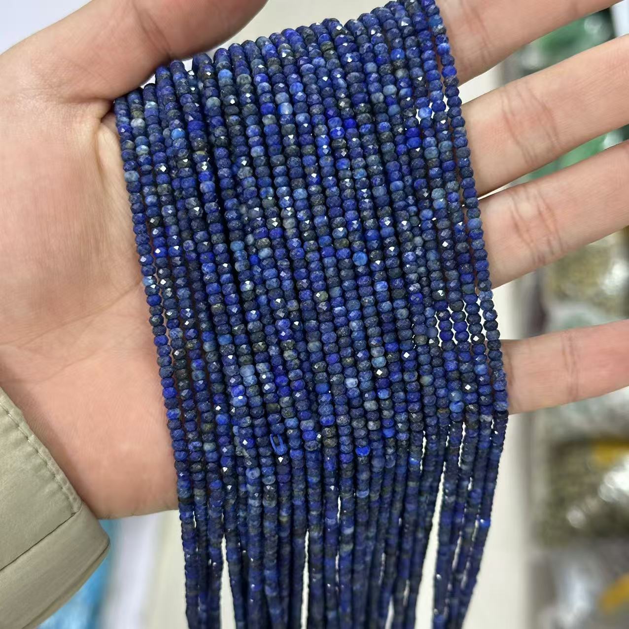 2*3mm 3*4mm Natural Gemstone Faceted Wheel Beads Strand for Jewelry DIY