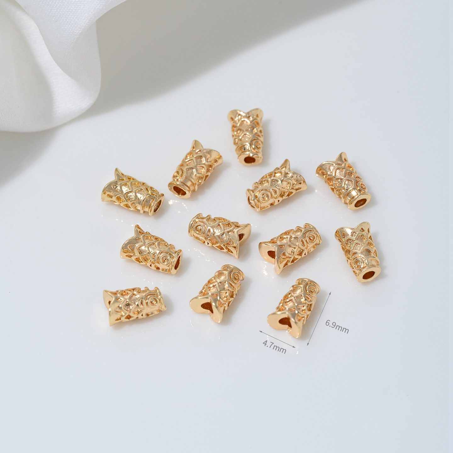 Gold Plated Cubic Zirconia Inlaid Tube Spacer Beads Connector for Jewelry DIY Multiple Style