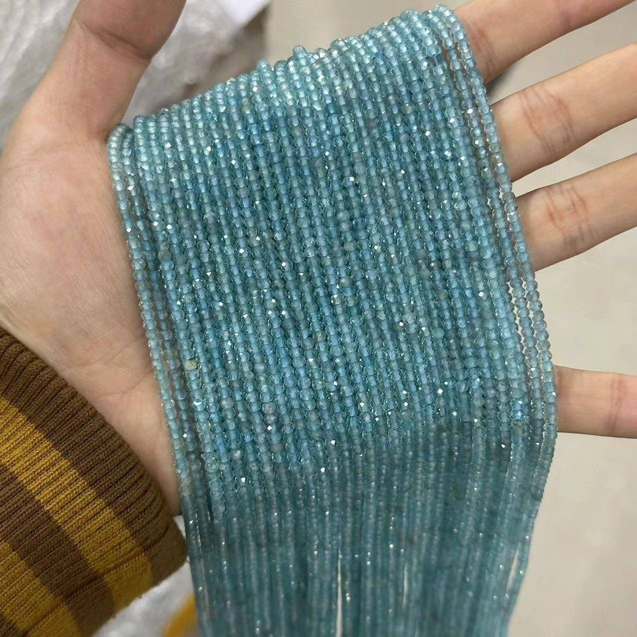 2*3mm 3*4mm Natural Gemstone Faceted Wheel Beads Strand for Jewelry DIY