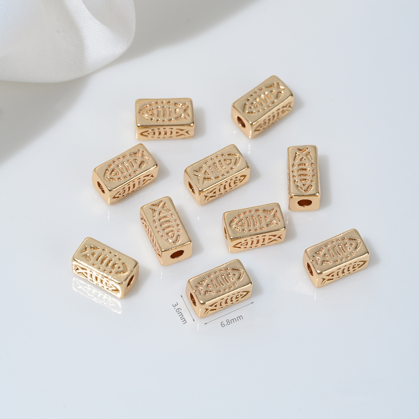 Gold Plated Cubic Zirconia Inlaid Tube Spacer Beads Connector for Jewelry DIY Multiple Style