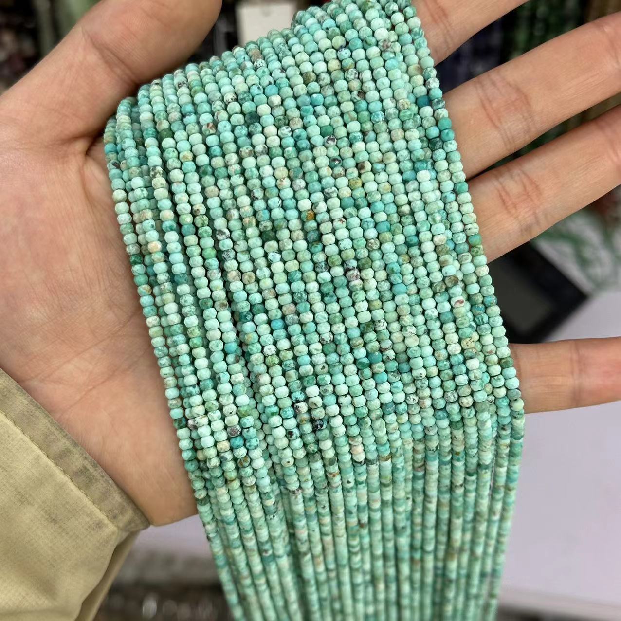 2*3mm 3*4mm Natural Gemstone Faceted Wheel Beads Strand for Jewelry DI