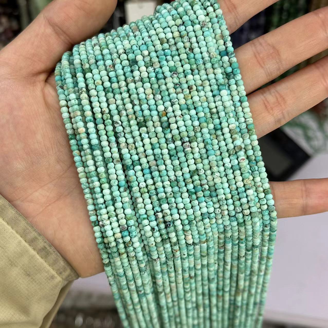 2*3mm 3*4mm Natural Gemstone Faceted Wheel Beads Strand for Jewelry DIY