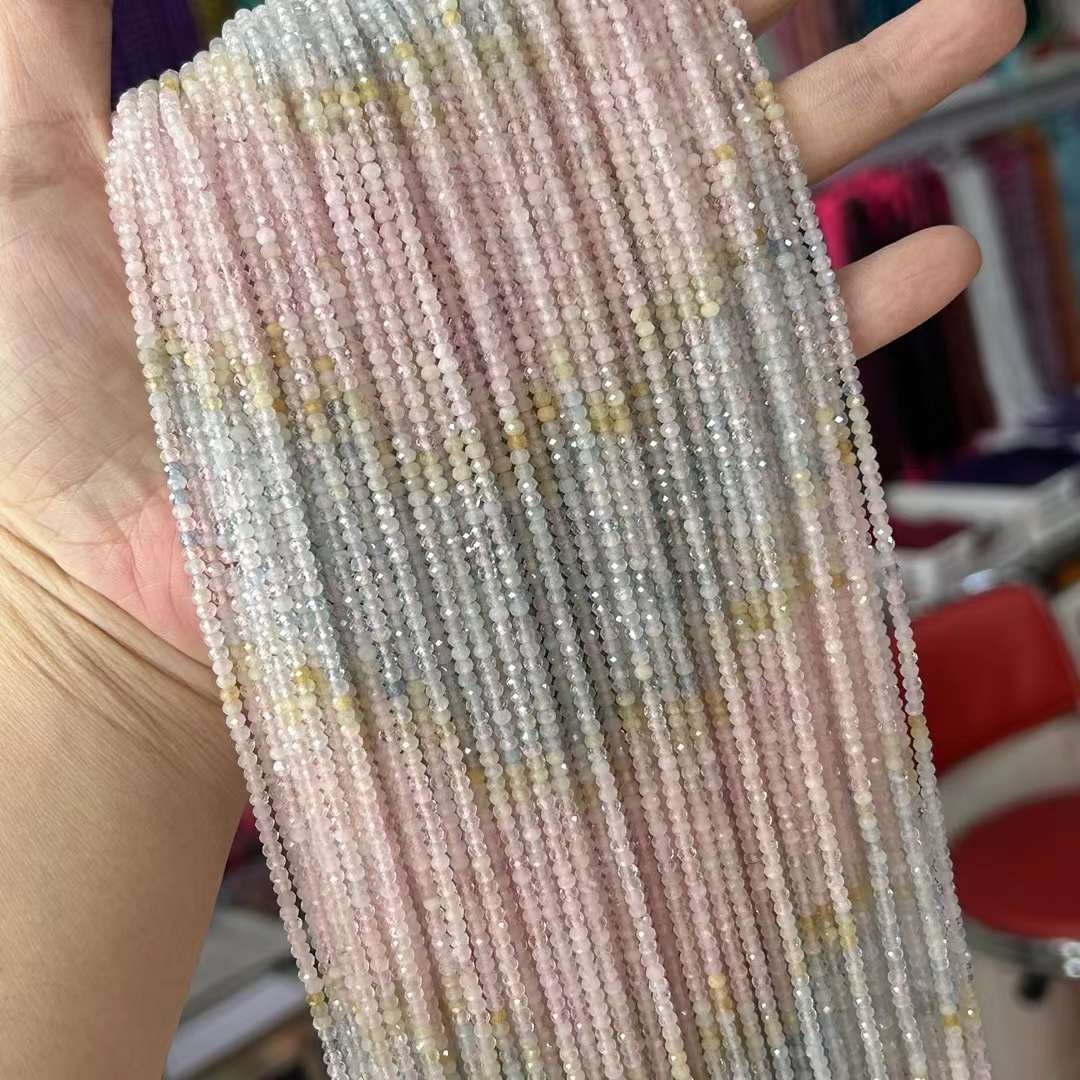 2*3mm 3*4mm Natural Gemstone Faceted Wheel Beads Strand for Jewelry DI