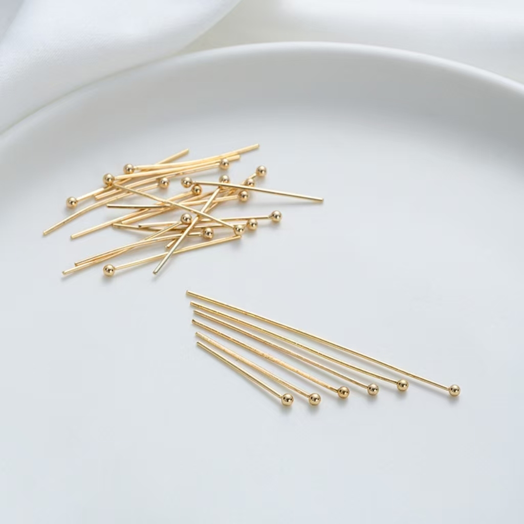 Handmade Titanium Needle Accessory Ball Pins Flat Pins Eye Pins 100pcs