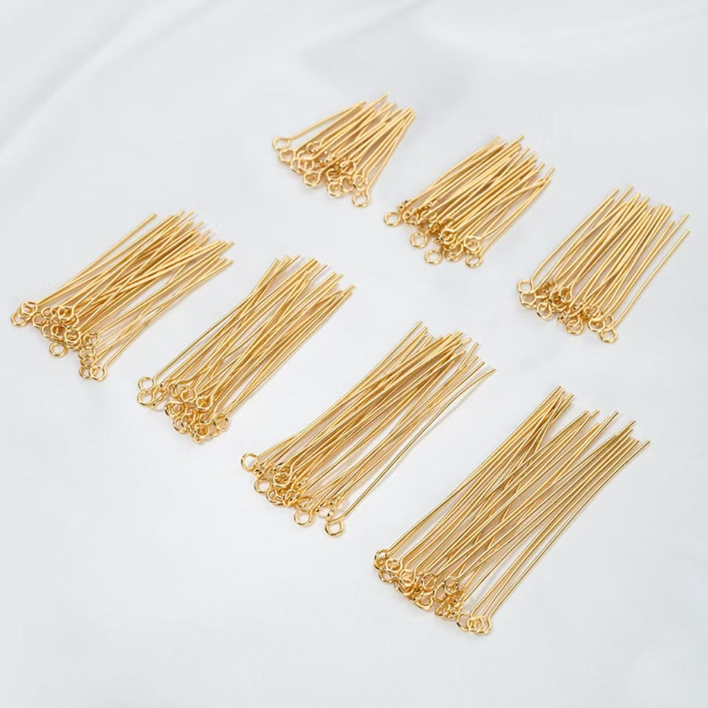 Handmade Titanium Needle Accessory Ball Pins Flat Pins Eye Pins 100pcs