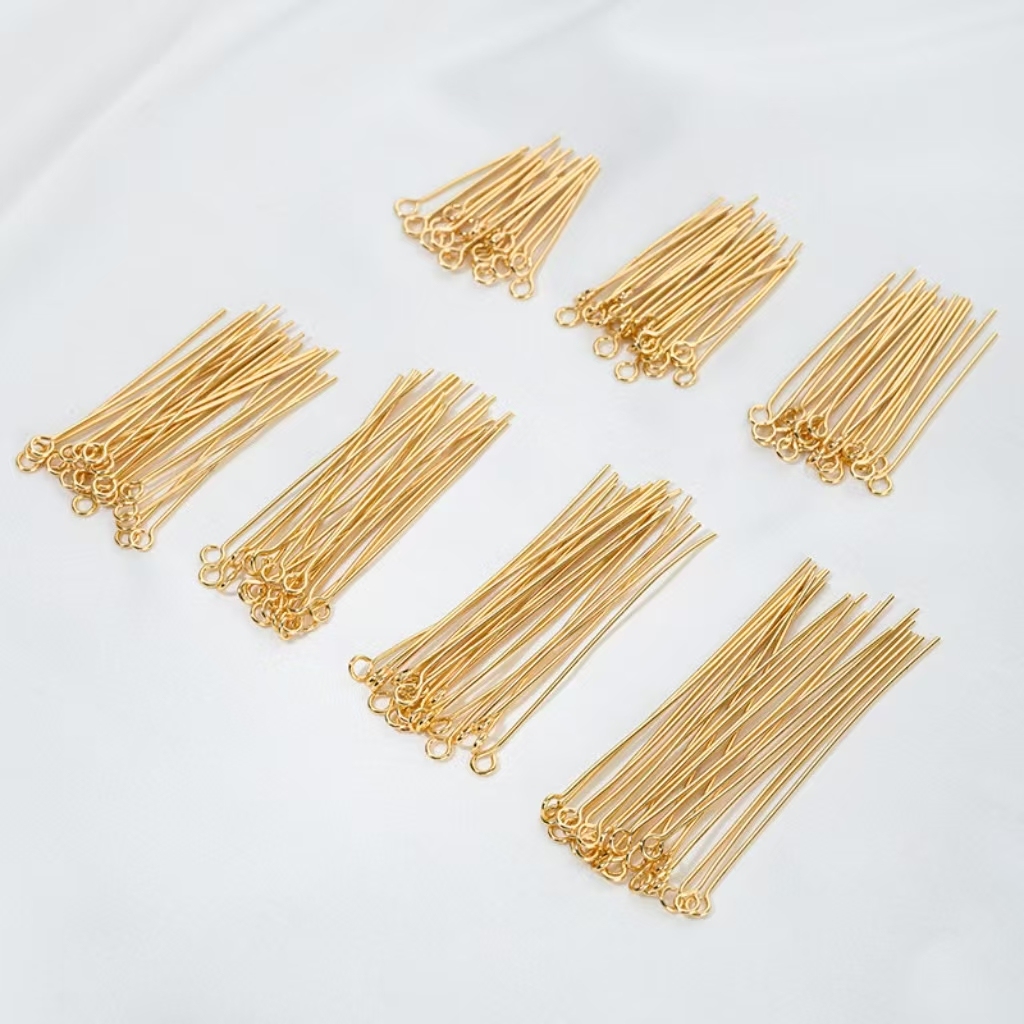 Handmade Titanium Needle Accessory Ball Pins Flat Pins Eye Pins 100pcs