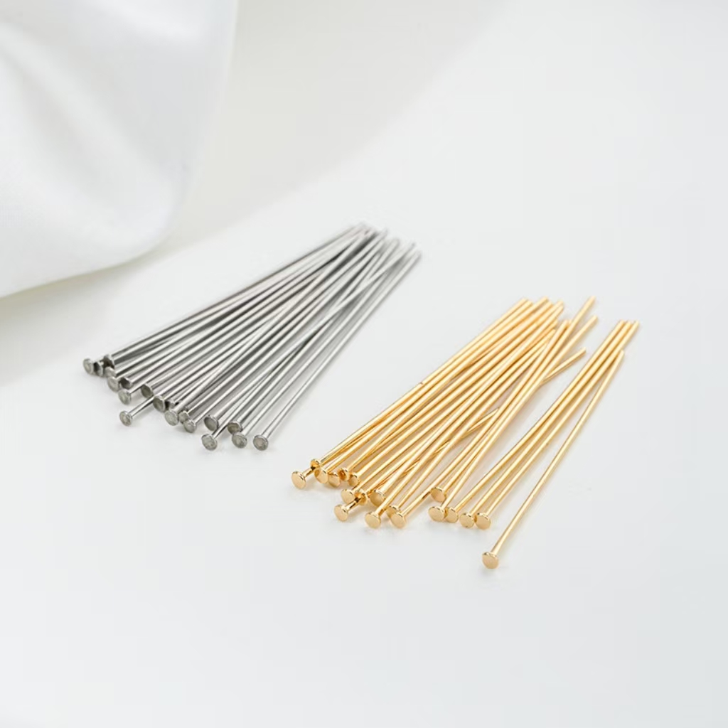 Handmade Titanium Needle Accessory Ball Pins Flat Pins Eye Pins 100pcs