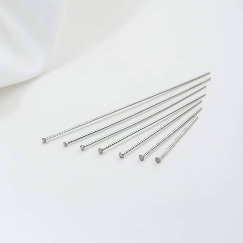 Handmade Titanium Needle Accessory Ball Pins Flat Pins Eye Pins 100pcs