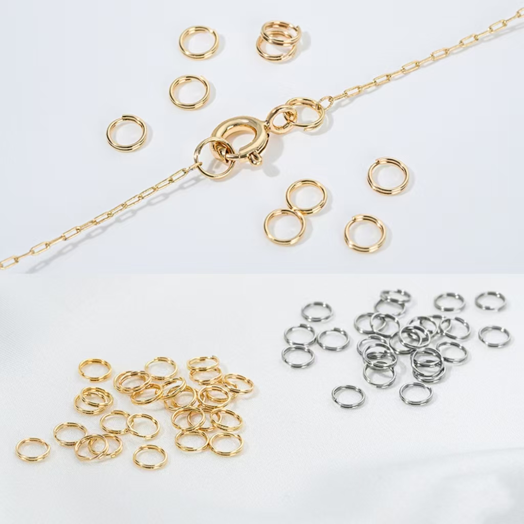 Titanium Steel Dual-Layer Jumping Rings Open Rings 50pcs