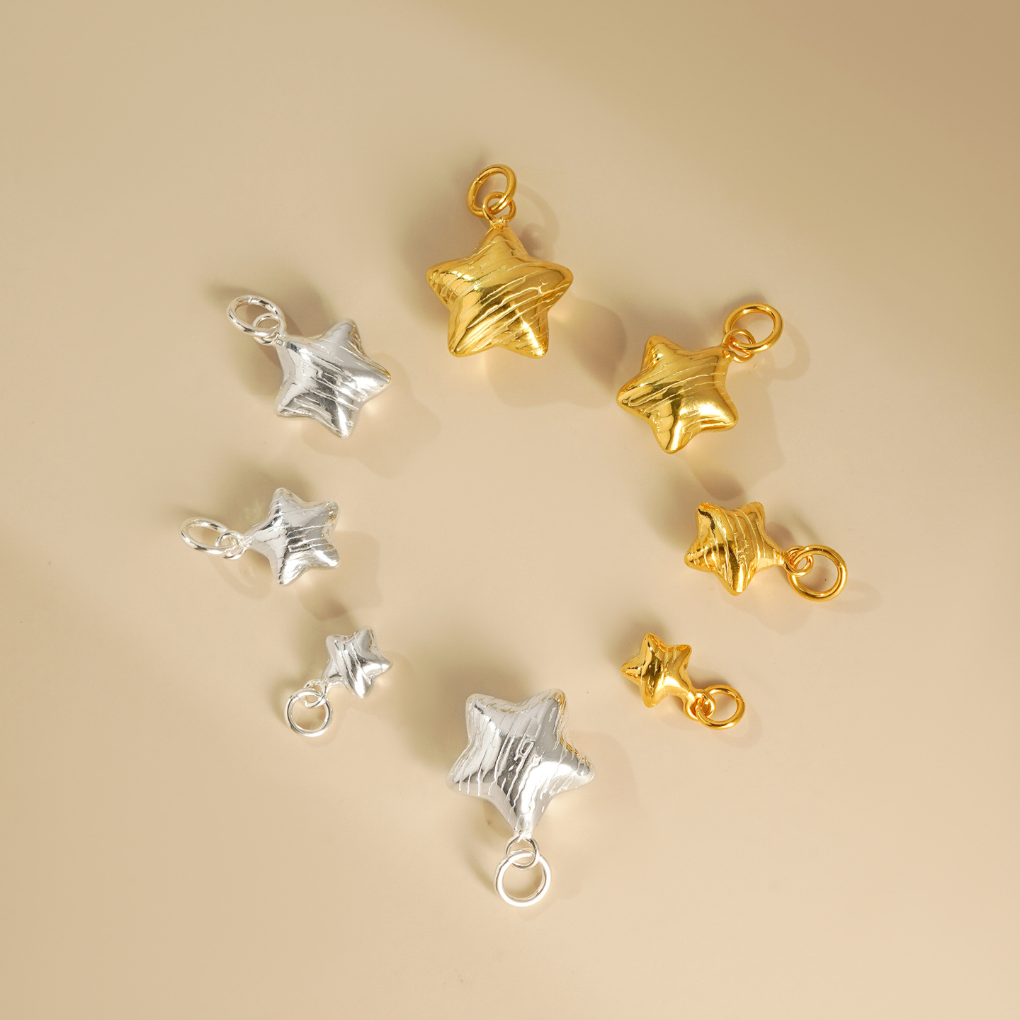 925 Sterling Silver Star and Moon Charm Pendant for Jewelry DIY