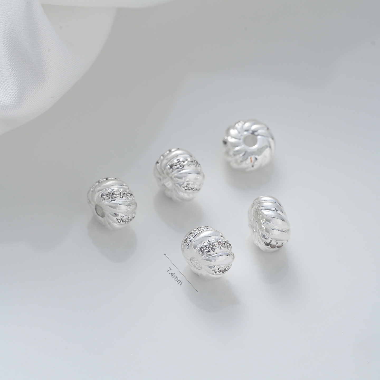 Cubic Zirconia Inlaid Gold Plated Wheel Spacer Bead Multiple Style