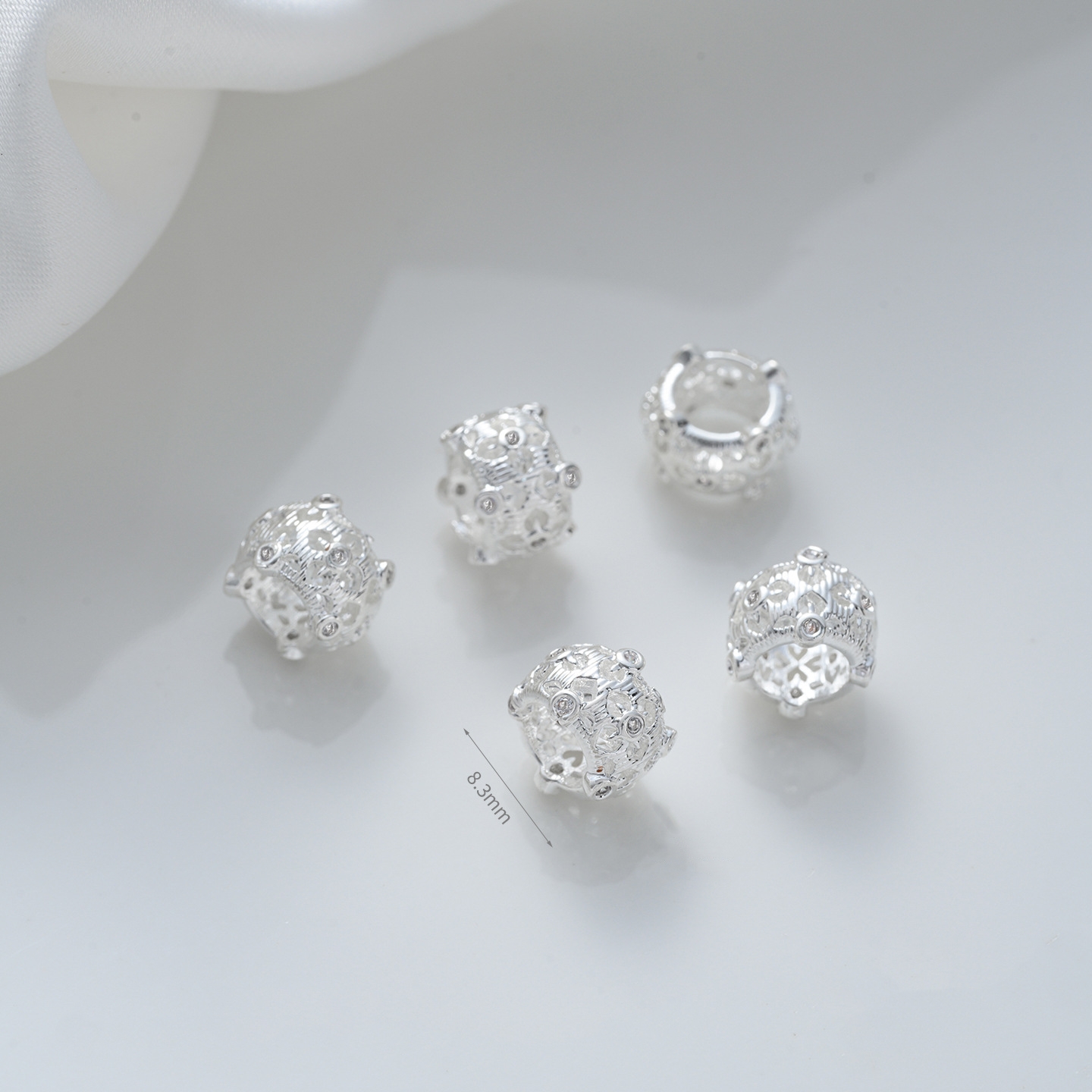 Cubic Zirconia Inlaid Gold Plated Wheel Spacer Bead Multiple Style