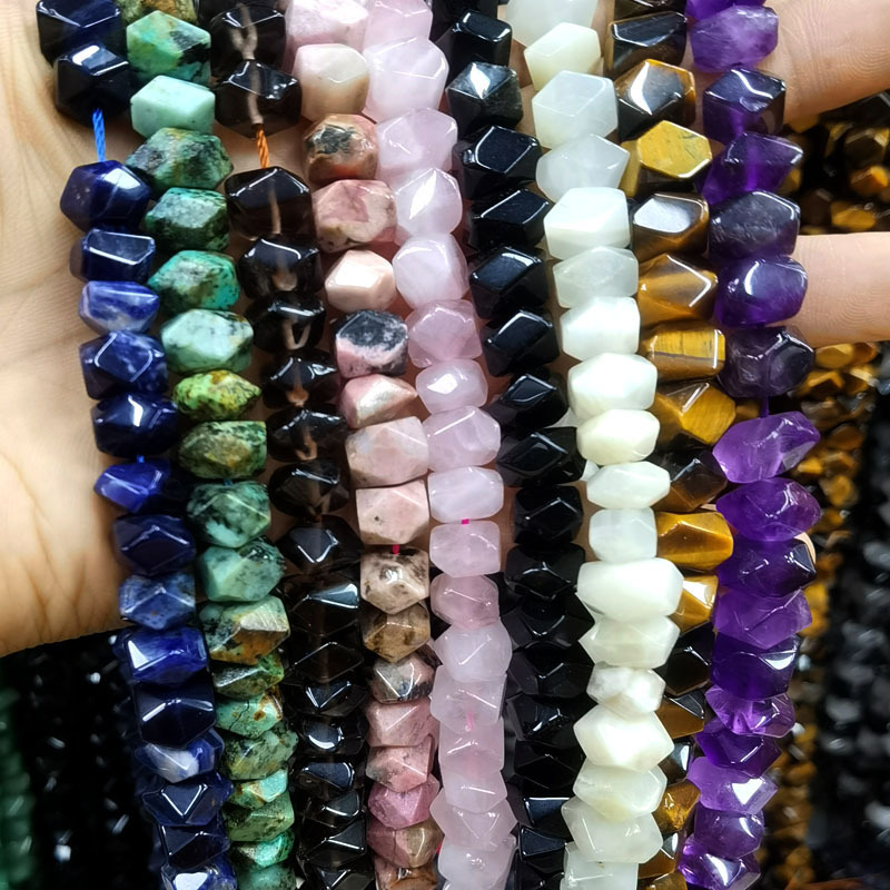 6*11mm gemstone irregular rhombus faceted beads strand