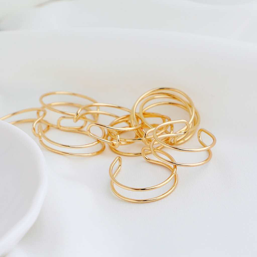 14k Gold Plated Dual Line Ring Accessory for Ring Making