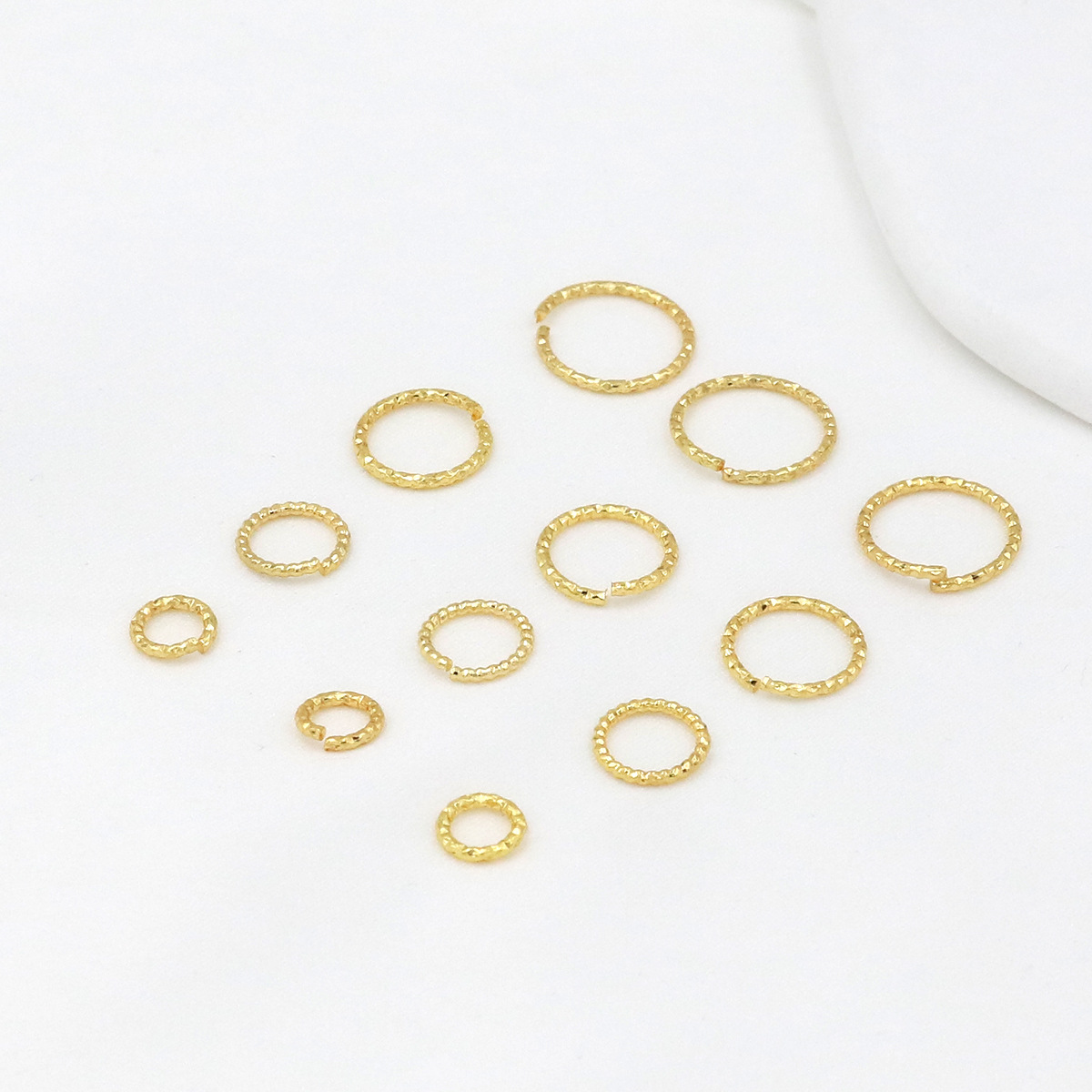 14k Gold Plated Twist Closing Ring Open Ring Accessory 10pcs
