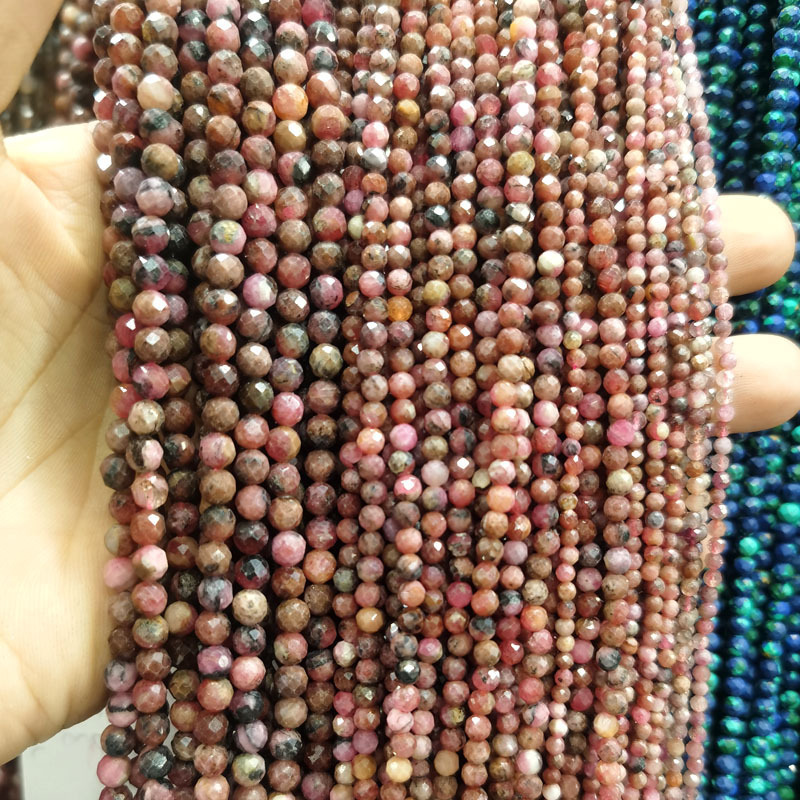 Natural Gemstone 2mm 3mm 4mm Faced Beads Strand