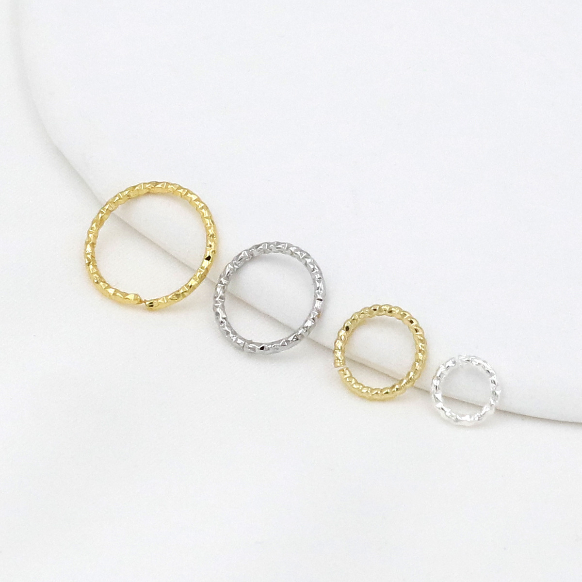 14k Gold Plated Twist Closing Ring Open Ring Accessory 10pcs