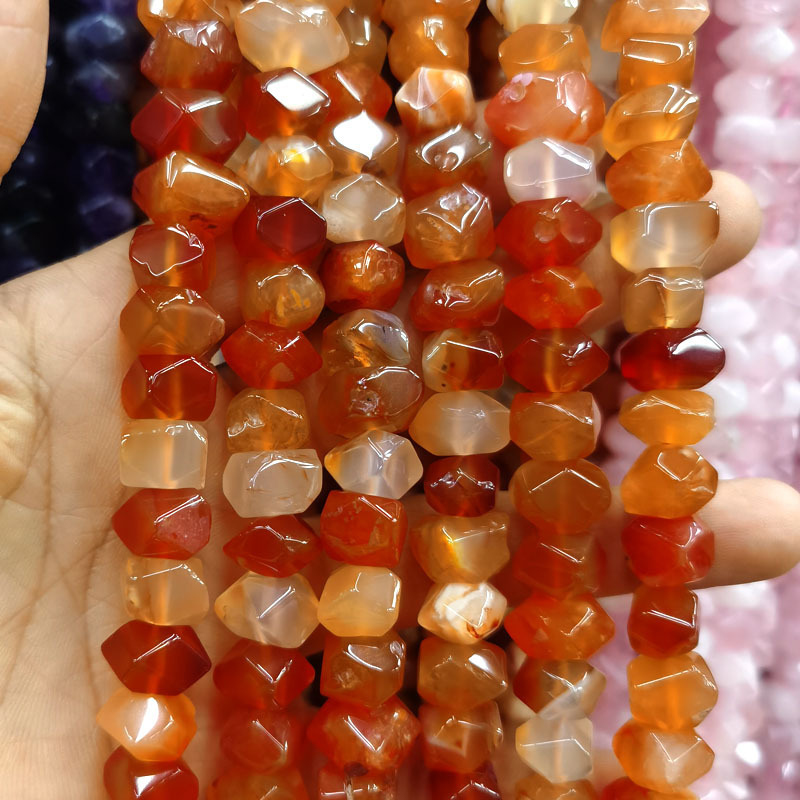 6*11mm gemstone irregular rhombus faceted beads strand