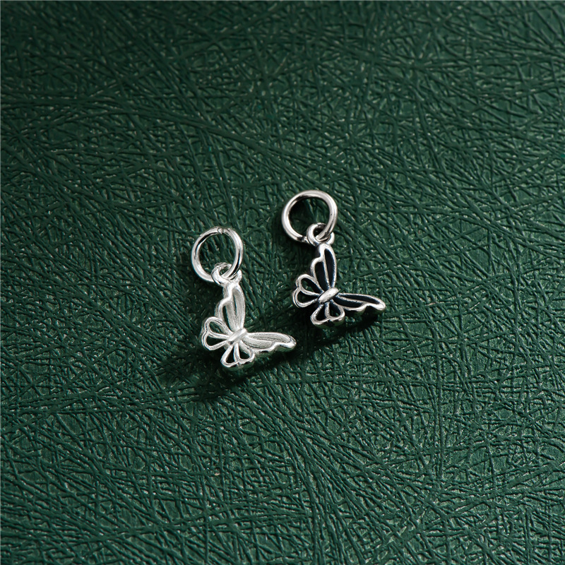 Cute 925 Silver Little Butterfly Spacer Bead and Pendant Jewelry Charm for DIY