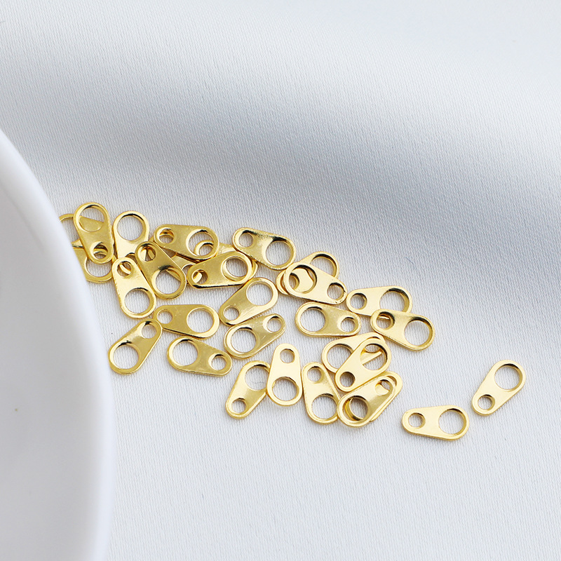 14k Gold Plated 4*7mm Dual Hole Connector Sheet Accessory 10pcs