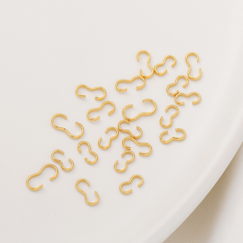 14k Gold Plated 3-Shaped Clasp Connector Accessories 10pcs