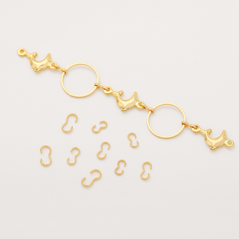 14k Gold Plated 3-Shaped Clasp Connector Accessories 10pcs