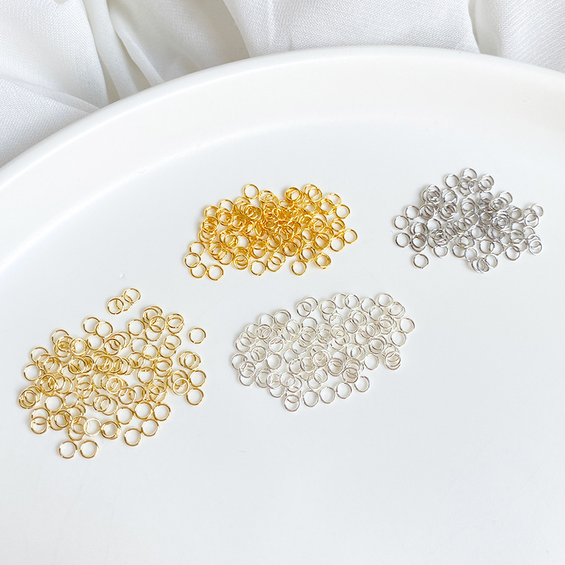 14k Gold Plated Titanium Steel High Hardness Thin Jumping Rings 100pcs