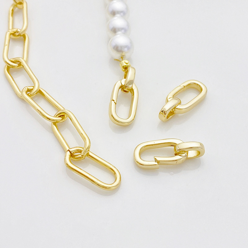 Gold Plated Oval Shaped Lobster Buckle 1 Piece