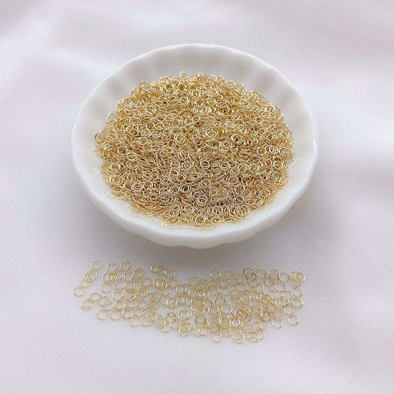 14k Gold Plated Titanium Steel High Hardness Thin Jumping Rings 100pcs