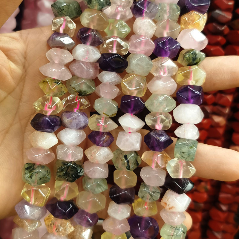 6*11mm gemstone irregular rhombus faceted beads strand