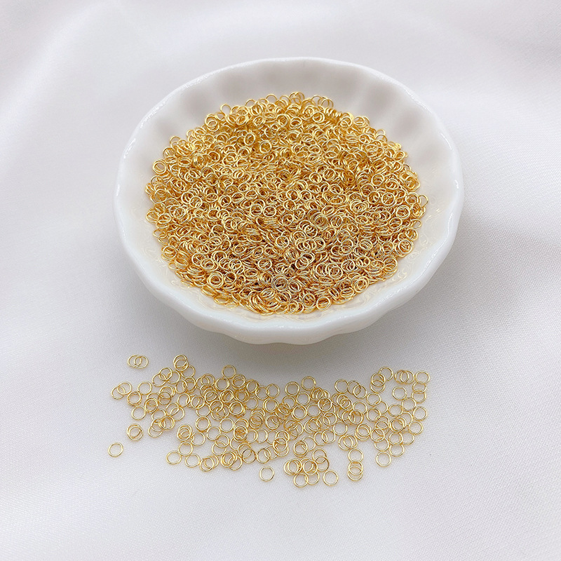 14k Gold Plated Titanium Steel High Hardness Thin Jumping Rings 100pcs