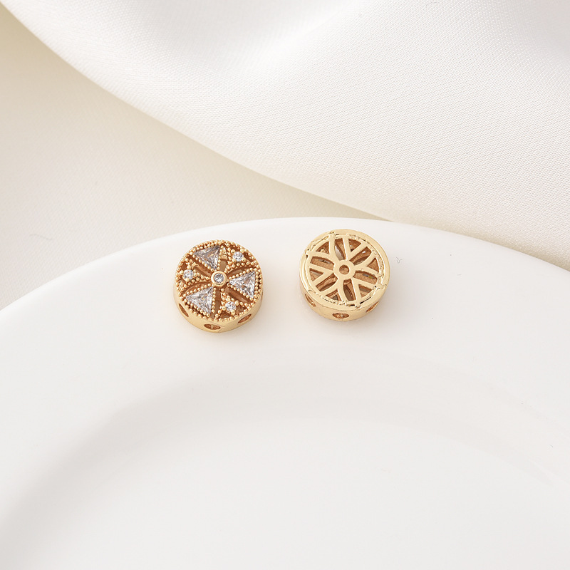 Zircon Inlaid 10mm Round Windmills Gold Plated Silver Plated spacer be