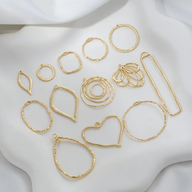 14k Gold Plated Copper Geometric Frame for Jewelry DIY 1 Piece