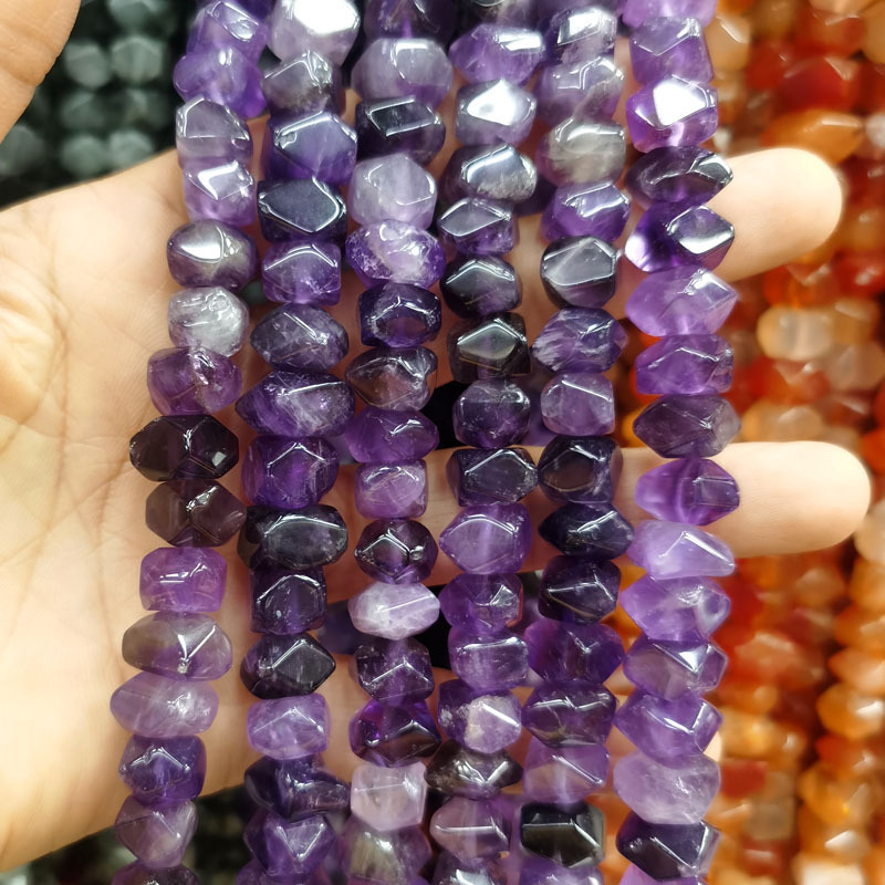 6*11mm gemstone irregular rhombus faceted beads strand