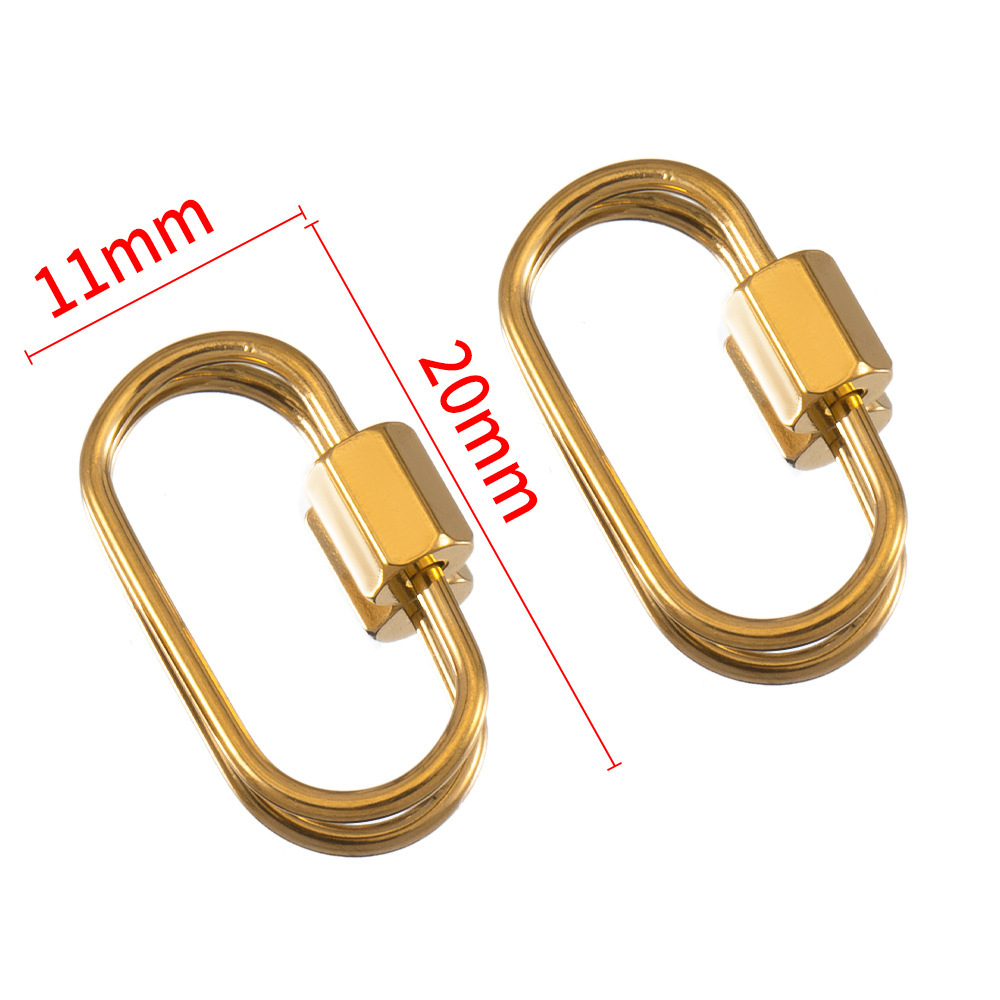 Gold Plated stainless st Retractable Clasp Screw Clasp Multiple Shape 