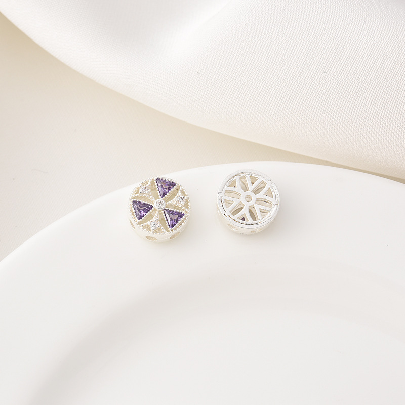 Zircon Inlaid 10mm Round Windmills Gold Plated Silver Plated spacer be