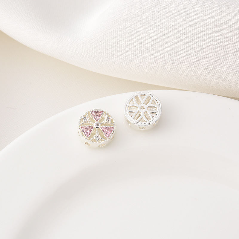 Zircon Inlaid 10mm Round Windmills Gold Plated Silver Plated spacer be