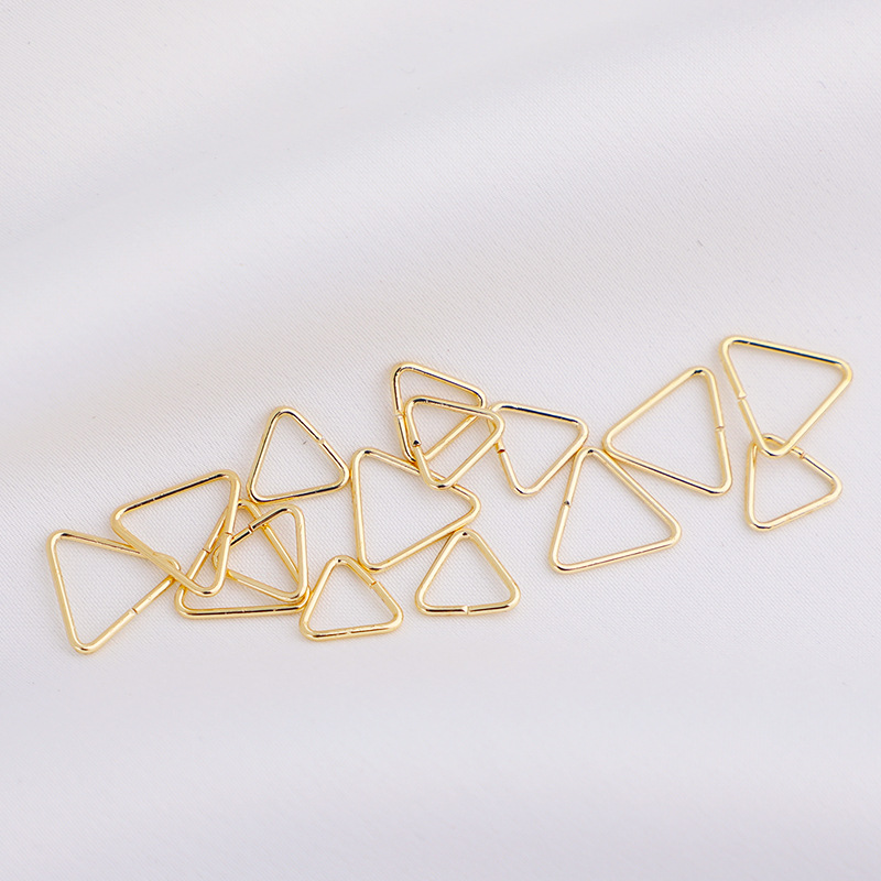 Gold Plated Triangle Opening Rings Accessory for Jewelry DIY 10pcs