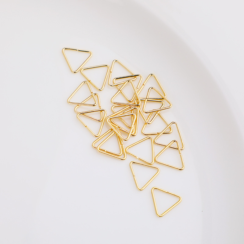 Gold Plated Triangle Opening Rings Accessory for Jewelry DIY 10pcs
